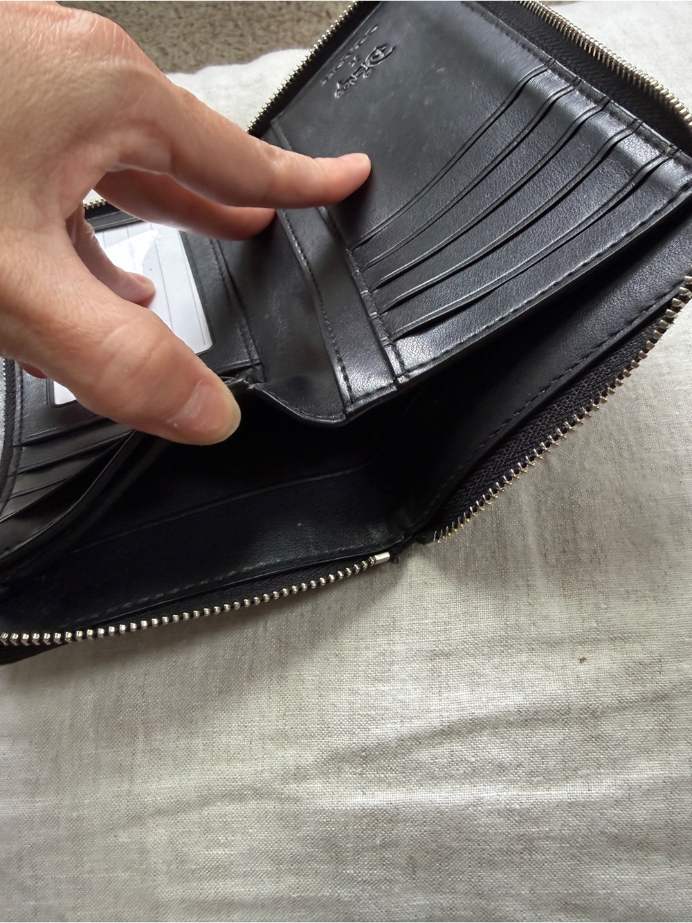 🔥🐰RARE Disney X Coach Medium Black Leather Zip Around Wallet w/ Thumper f/ Bambi - Picture 16 of 16